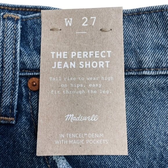 MADEWELL The Perfect Jean Short in Bartow Wash: TENCEL™ Denim Edition - NWT - Picture 6 of 8